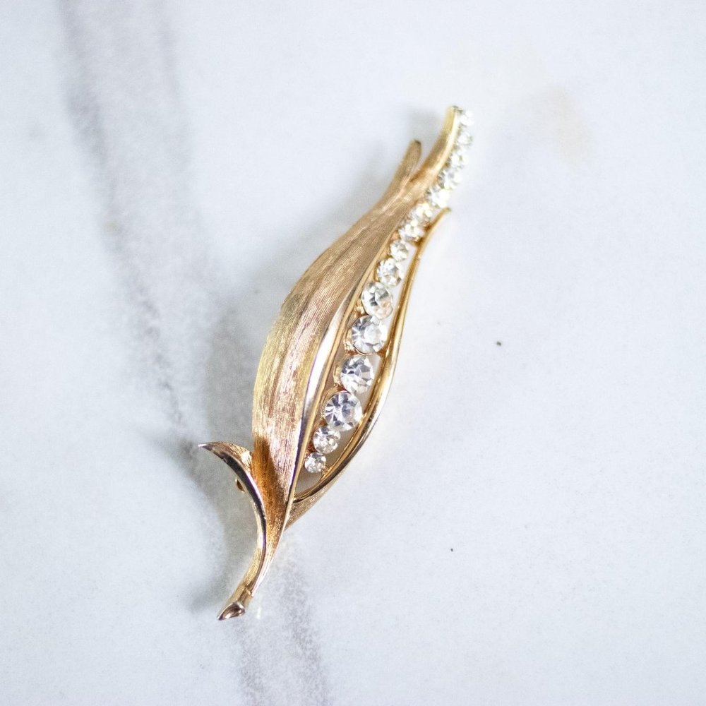 Vintage Gold Leaf with Diamante‎ Rhinestones